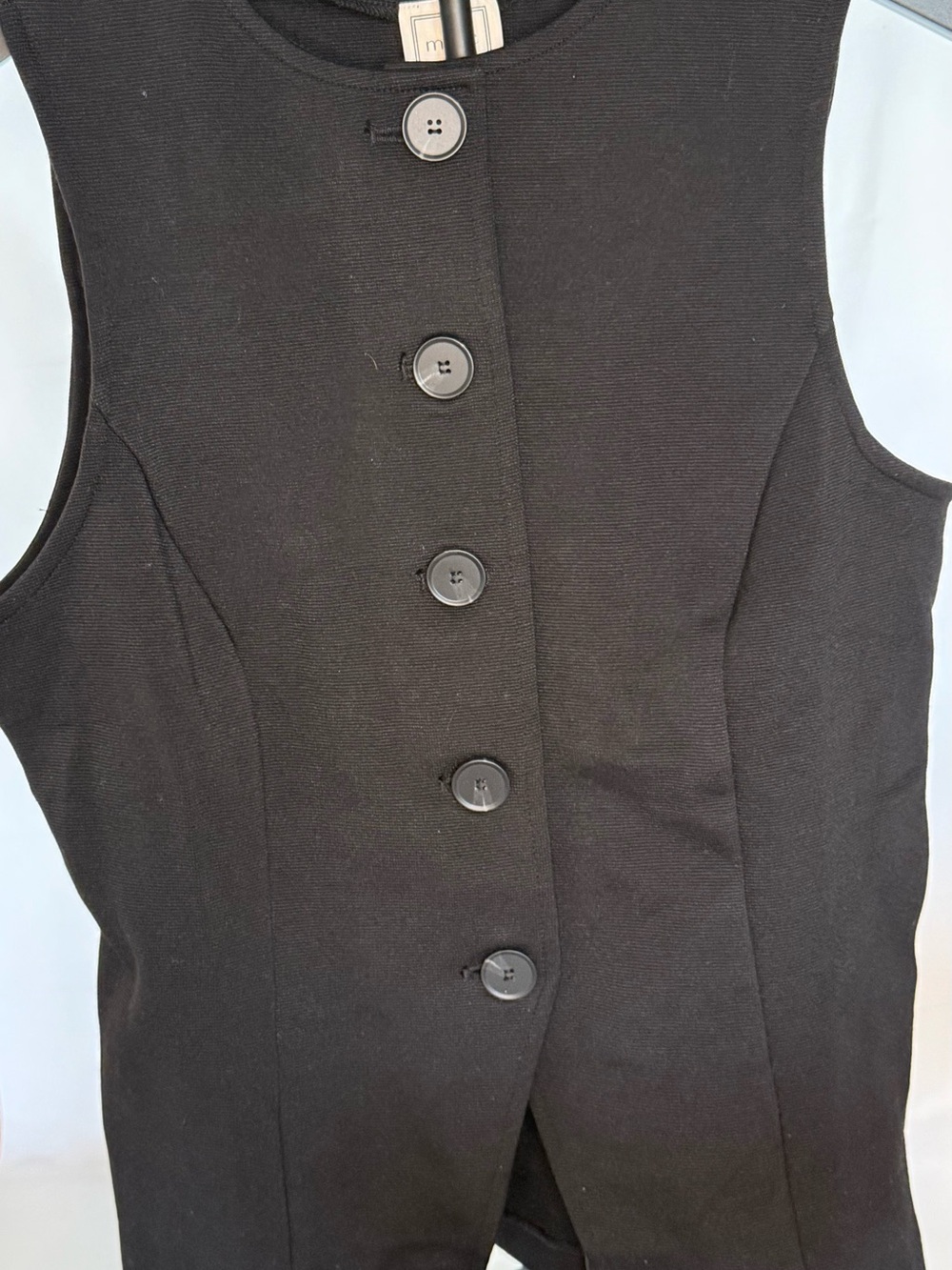 Maeve Black Sleeveless Button-Front Shell